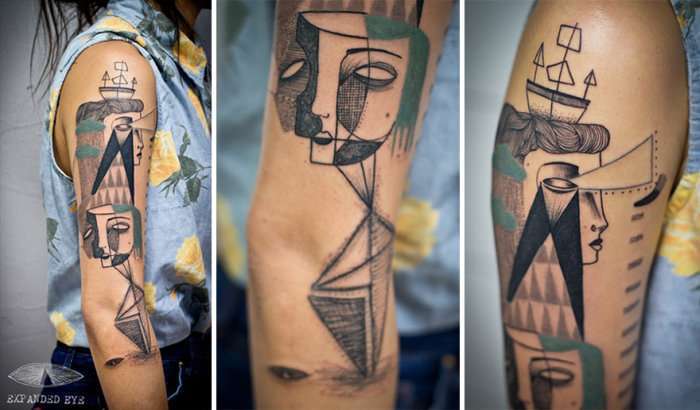 Незвичайні татуювання в кубічному стилі (20 фото)