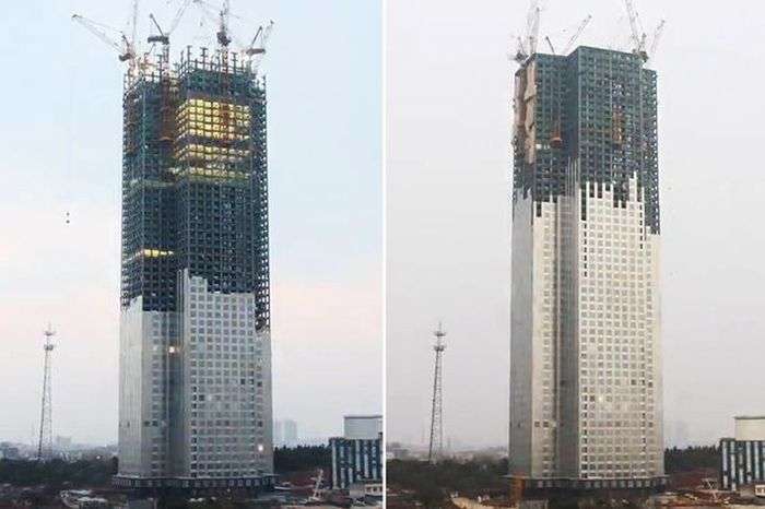 Протягом 19 днів китайці побудували 57-поверховий хмарочос (10 фото + відео)